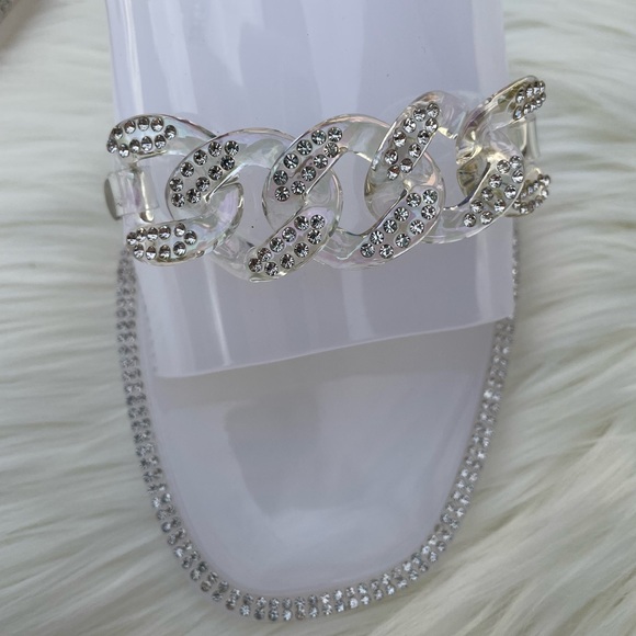 BEBE White Lacina Sandals Size 8 - Picture 3 of 5